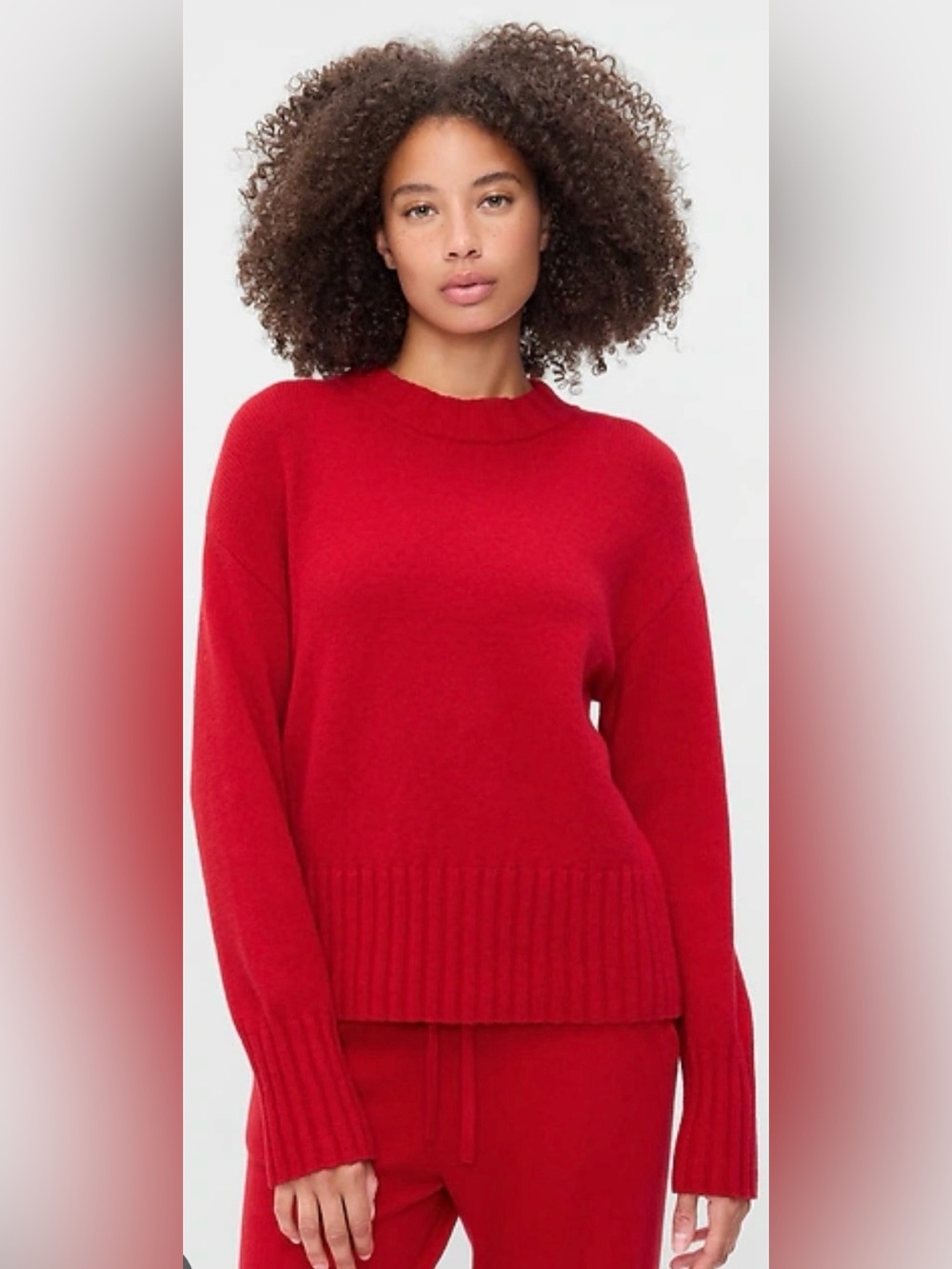 GAP Red CashSoft Relaxed Crewneck Long Sleeve Sweater Size Medium